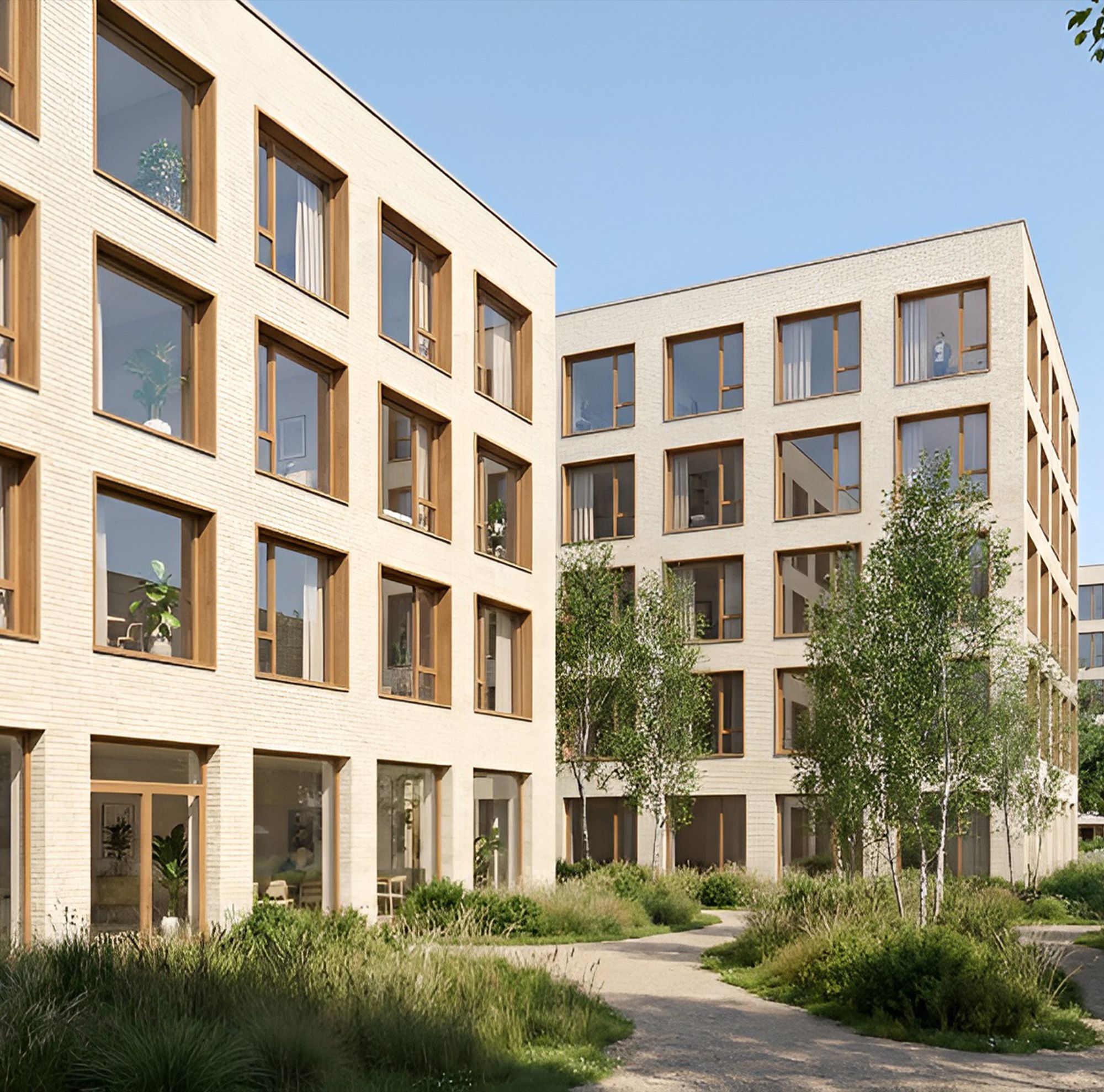 trees and facade 